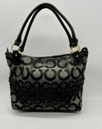 Coach Black Signature Canvas Hobo/Shoulder Bag 12960