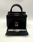 Karl Lagerfeld Black Paris Simone Leather Convertible Satchel