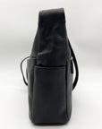 Mancini Black Pebbled Leather June Crossbody Bag