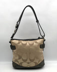 Coach Khaki Monogram Sateen Chain Crossbody Bag F19730