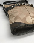 Coach Khaki Monogram Sateen Chain Crossbody Bag F19730