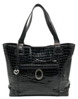 Brighton Black Patent Leather Jetson Laptop Tote Bag
