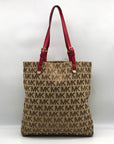 Michael Kors Tan & Brown Monogram Jacquard Canvas Tote Bag
