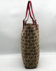 Michael Kors Tan & Brown Monogram Jacquard Canvas Tote Bag