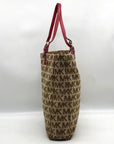 Michael Kors Tan & Brown Monogram Jacquard Canvas Tote Bag