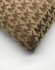 Michael Kors Tan & Brown Monogram Jacquard Canvas Tote Bag