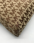 Michael Kors Tan & Brown Monogram Jacquard Canvas Tote Bag