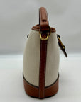 MNG Beige Fabric Crossbody Bag