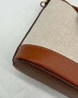 MNG Beige Fabric Crossbody Bag