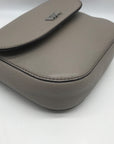 Michael Kors Gray Pebbled Leather Mott Crossbody Bag