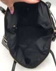 Kate Spade Black & Clotted Cream Striped Nylon Watson Lane Maya Tote Bag