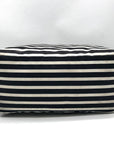 Kate Spade Black & Clotted Cream Striped Nylon Watson Lane Maya Tote Bag