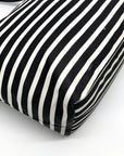 Kate Spade Black & Clotted Cream Striped Nylon Watson Lane Maya Tote Bag