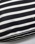 Kate Spade Black & Clotted Cream Striped Nylon Watson Lane Maya Tote Bag