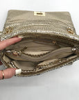 I.N.C International Concepts Metallic Gold Snake Ajae Crossbody Bag