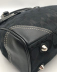 Coach Black Signature Canvas Hampton Belted Satchel Bag