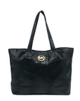 Michael Kors Black Snake-Embossed Leather Tote