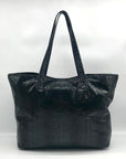 Michael Kors Black Snake-Embossed Leather Tote