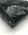 Michael Kors Black Snake-Embossed Leather Tote