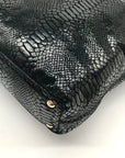 Michael Kors Black Snake-Embossed Leather Tote