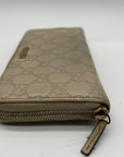 Gucci Beige Guccissima Leather Zip-Around Wallet
