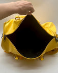 Privata Yellow Croc-EmbossedTravel Duffel Bag