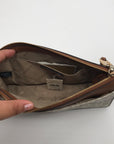 Michael Kors Vanilla & Luggage Brown Trim Empire Convertible Crossbody