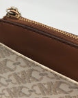 Michael Kors Vanilla & Luggage Brown Trim Empire Convertible Crossbody