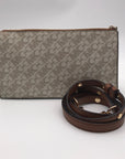 Michael Kors Vanilla & Luggage Brown Trim Empire Convertible Crossbody