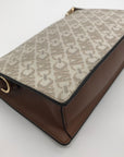 Michael Kors Vanilla & Luggage Brown Trim Empire Convertible Crossbody