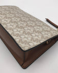 Michael Kors Vanilla & Luggage Brown Trim Empire Convertible Crossbody