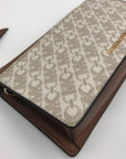 Michael Kors Vanilla & Luggage Brown Trim Empire Convertible Crossbody