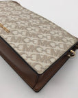 Michael Kors Vanilla & Luggage Brown Trim Empire Convertible Crossbody