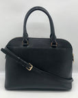 Michael Kors Cindy Black Saffiano Leather Dome Satchel Crossbody