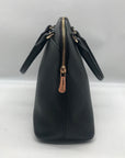 Michael Kors Cindy Black Saffiano Leather Dome Satchel Crossbody