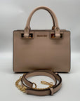 Michael Kors Light Pink Saffiano Leather Ballet Quinn Crossbody Satchel