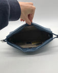 Michael Kors Blue Leather Wristlet Bag