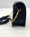 Michael Kors Jet Set Black Leather Full Flap Crossbody Bag