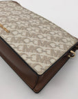 Michael Kors Vanilla & Luggage Brown Trim Empire Convertible Crossbody