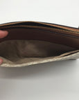 Michael Kors Vanilla & Luggage Brown Trim Empire Convertible Crossbody