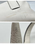Donna Karan Brilliant White Pebbled Leather Amagansett Convertible Satchel Bag