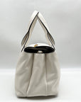 Donna Karan Brilliant White Pebbled Leather Amagansett Convertible Satchel Bag