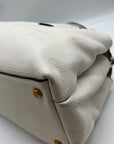 Donna Karan Brilliant White Pebbled Leather Amagansett Convertible Satchel Bag