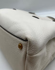 Donna Karan Brilliant White Pebbled Leather Amagansett Convertible Satchel Bag