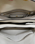 Donna Karan Brilliant White Pebbled Leather Amagansett Convertible Satchel Bag