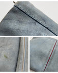 Hammit Baby Blue Suede Fold Over Medium VIP Crossbody Bag