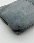 Hammit Baby Blue Suede Fold Over Medium VIP Crossbody Bag