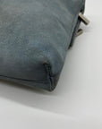 Hammit Baby Blue Suede Fold Over Medium VIP Crossbody Bag