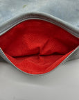 Hammit Baby Blue Suede Fold Over Medium VIP Crossbody Bag