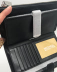 Michael Kors Black Signature Canvas and Leather Double Zipper Wallet Wristlet